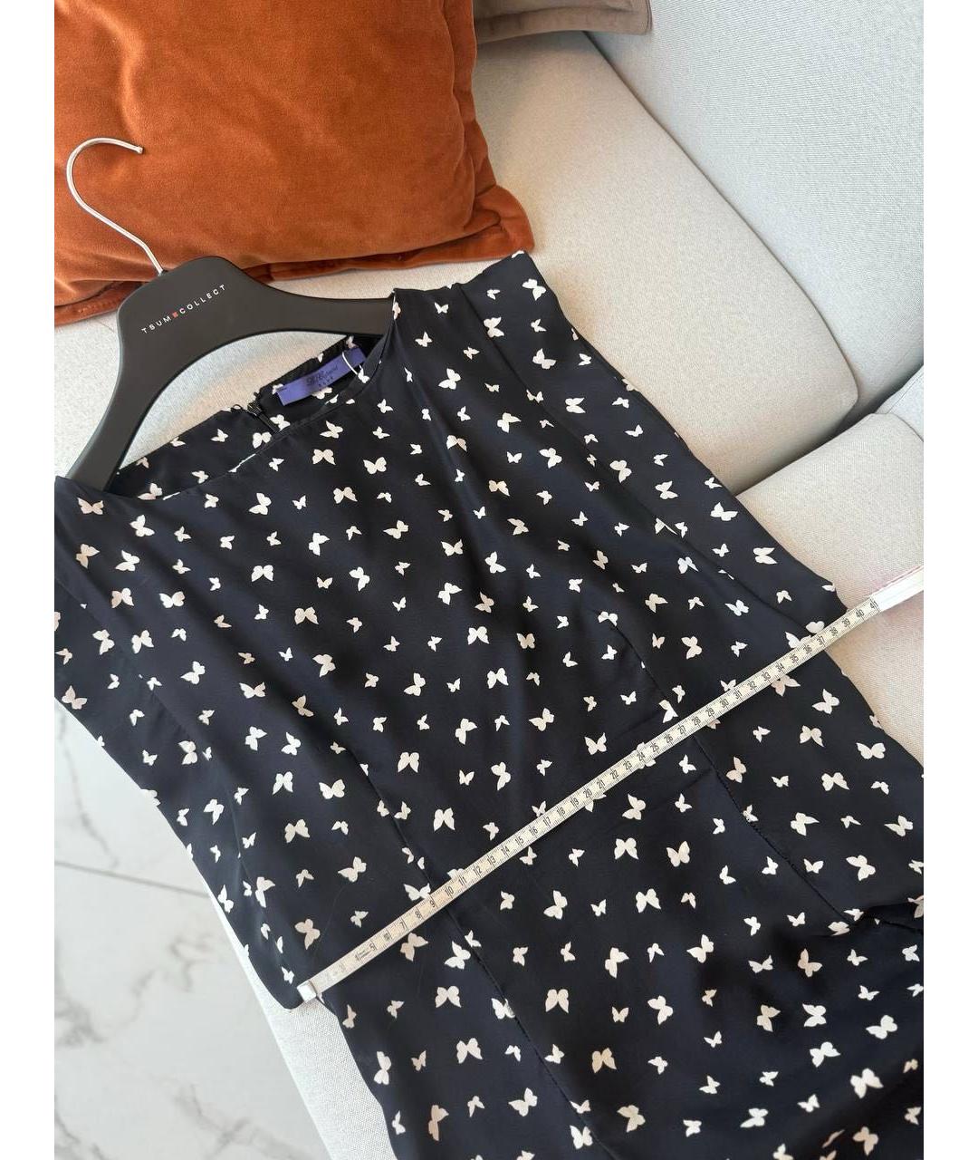 LES COPAINS Черное шелковое повседневное платье, фото 5