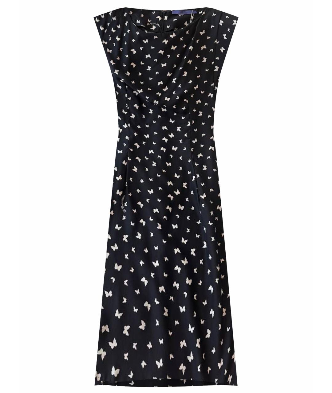 LES COPAINS Черное шелковое повседневное платье, фото 1