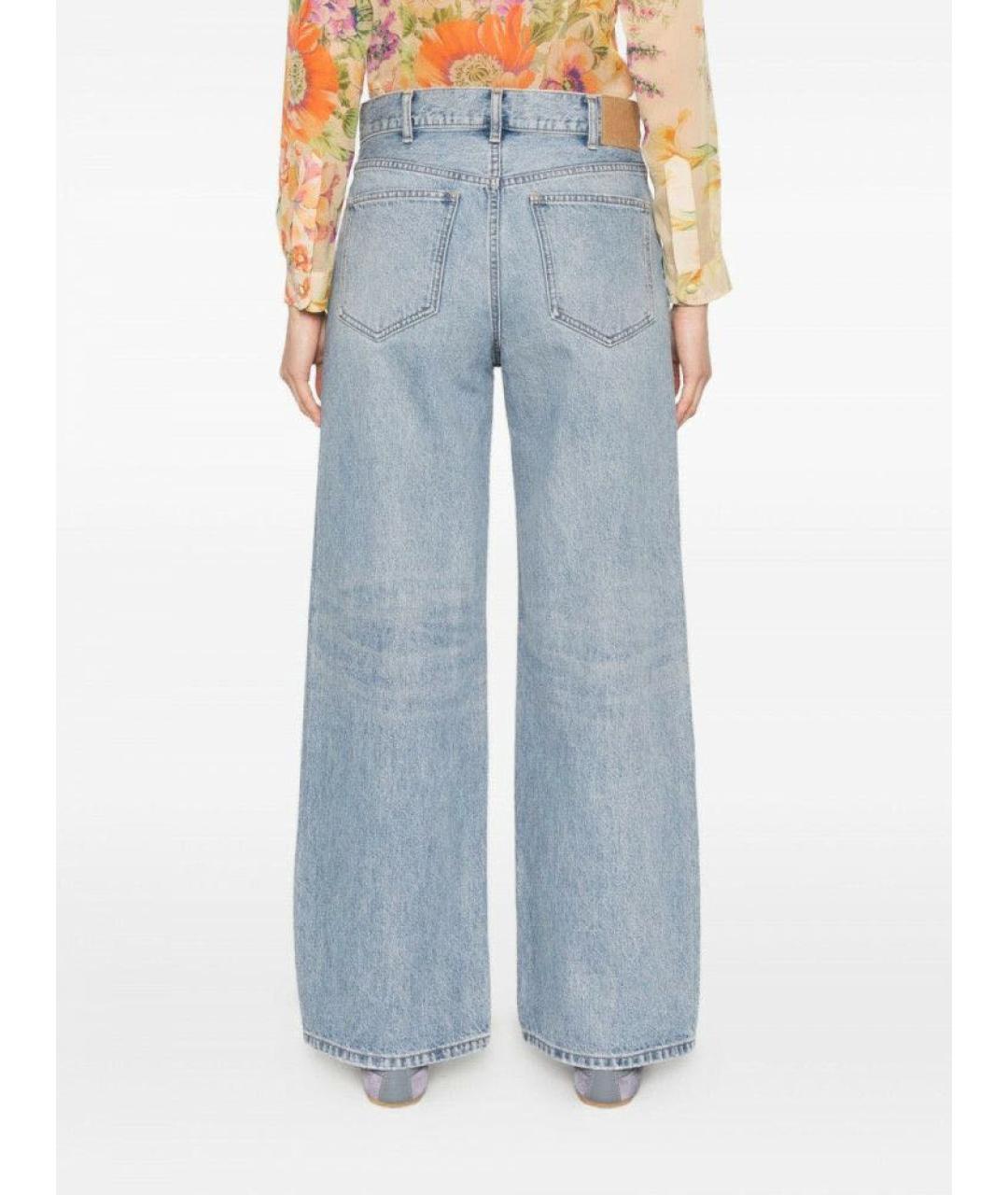 CELINE Голубые хлопковые прямые джинсы, фото 6