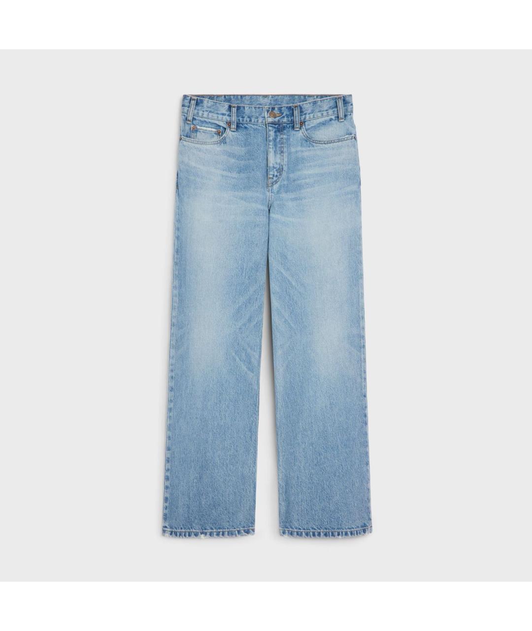 CELINE Голубые хлопковые прямые джинсы, фото 8