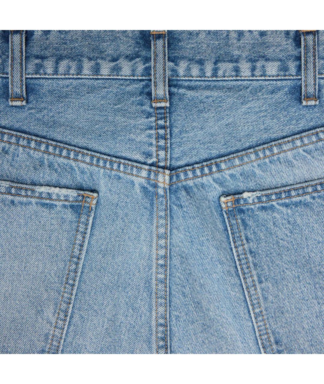 CELINE Голубые хлопковые прямые джинсы, фото 3