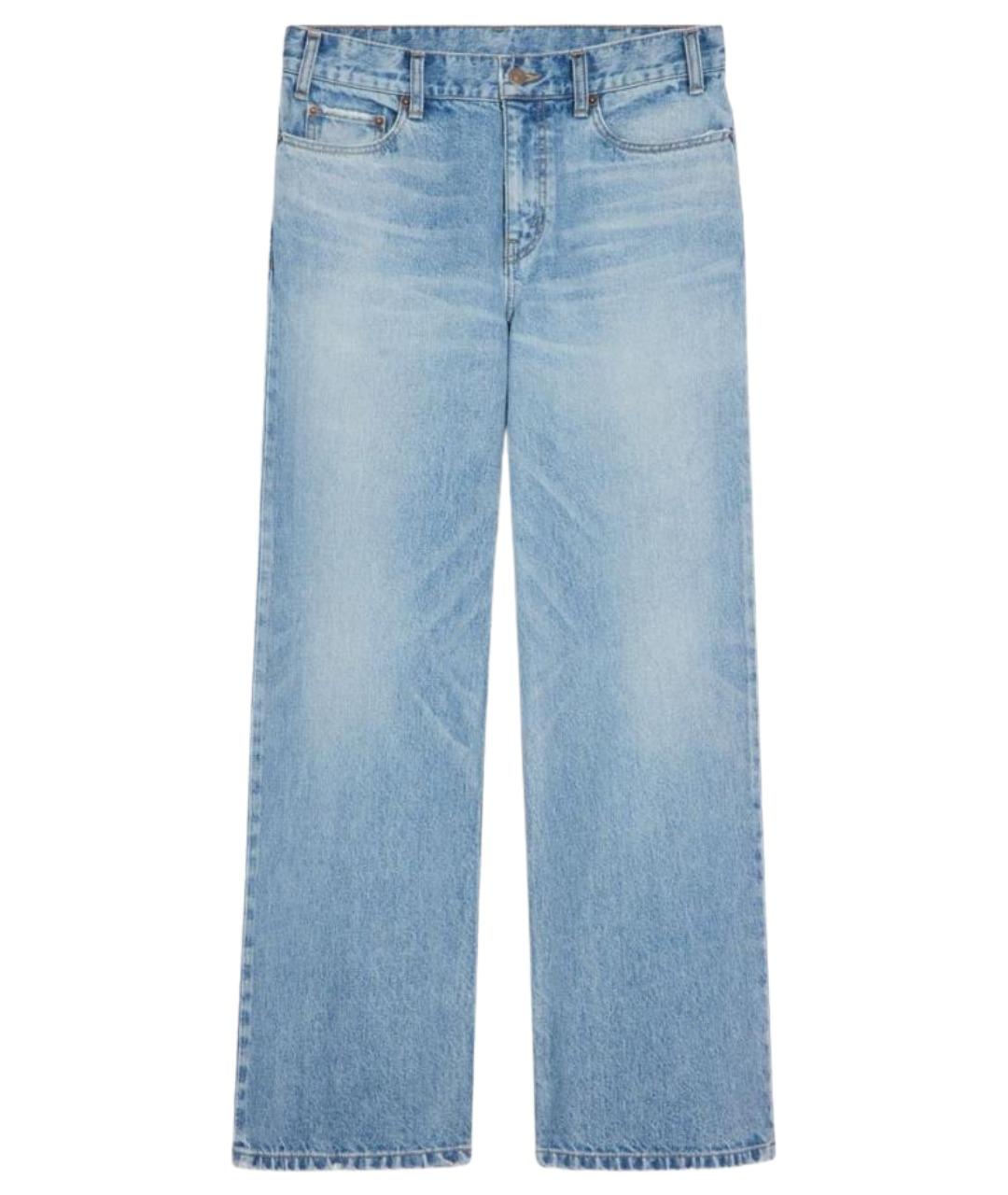 CELINE Голубые хлопковые прямые джинсы, фото 1