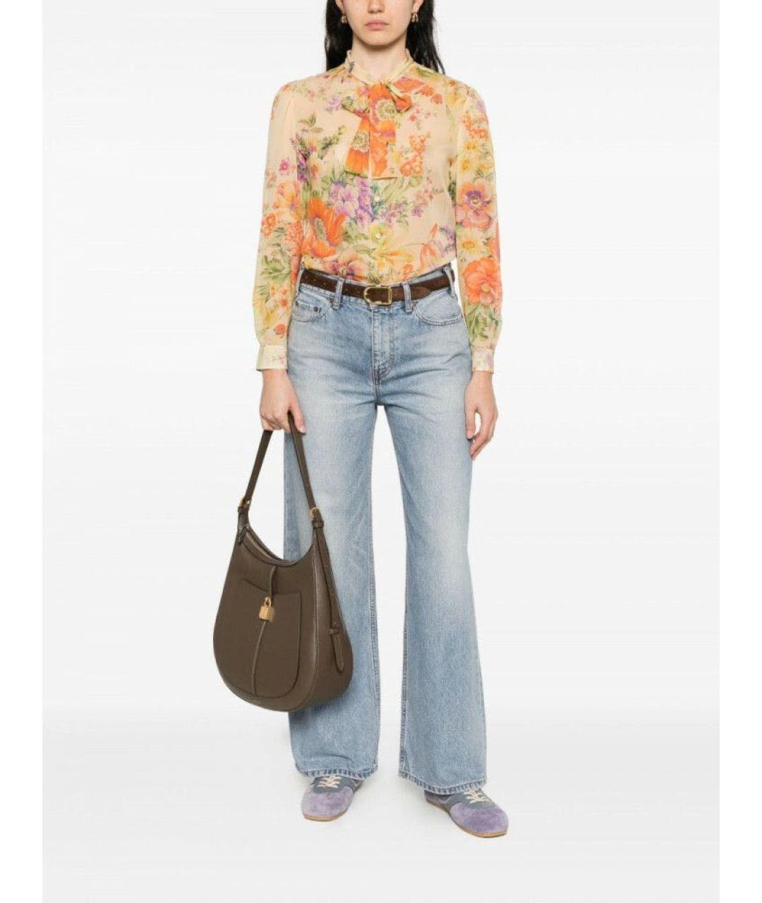 CELINE Голубые хлопковые прямые джинсы, фото 4