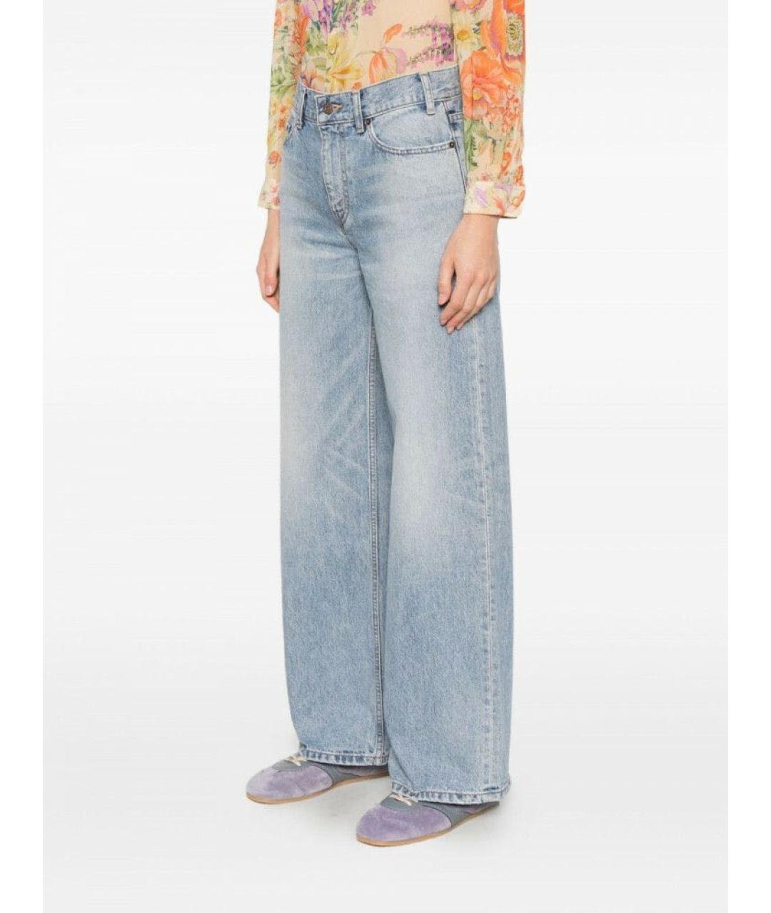 CELINE Голубые хлопковые прямые джинсы, фото 5