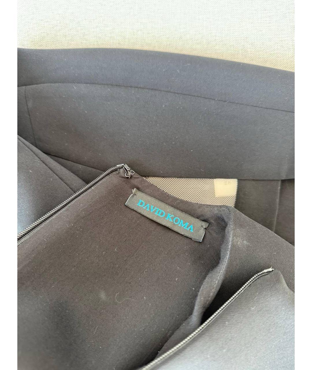 DAVID KOMA Черное полиэстеровое повседневное платье, фото 3