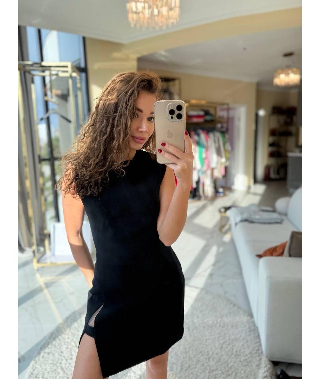 DAVID KOMA Черное полиэстеровое повседневное платье, фото 6