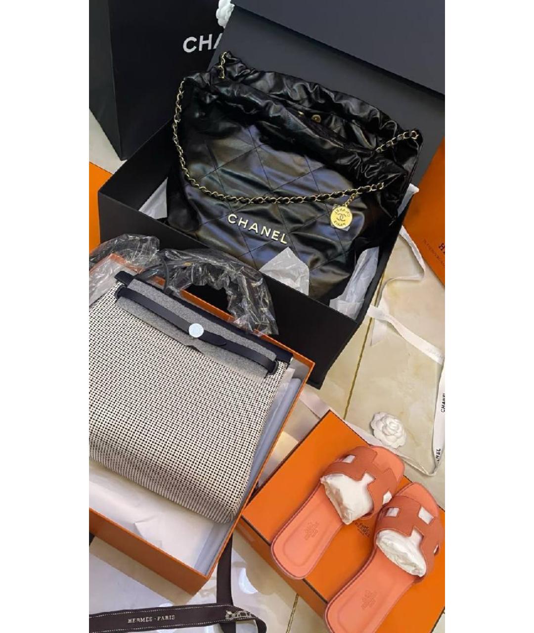 HERMES Оранжевое кожаные шлепанцы, фото 6