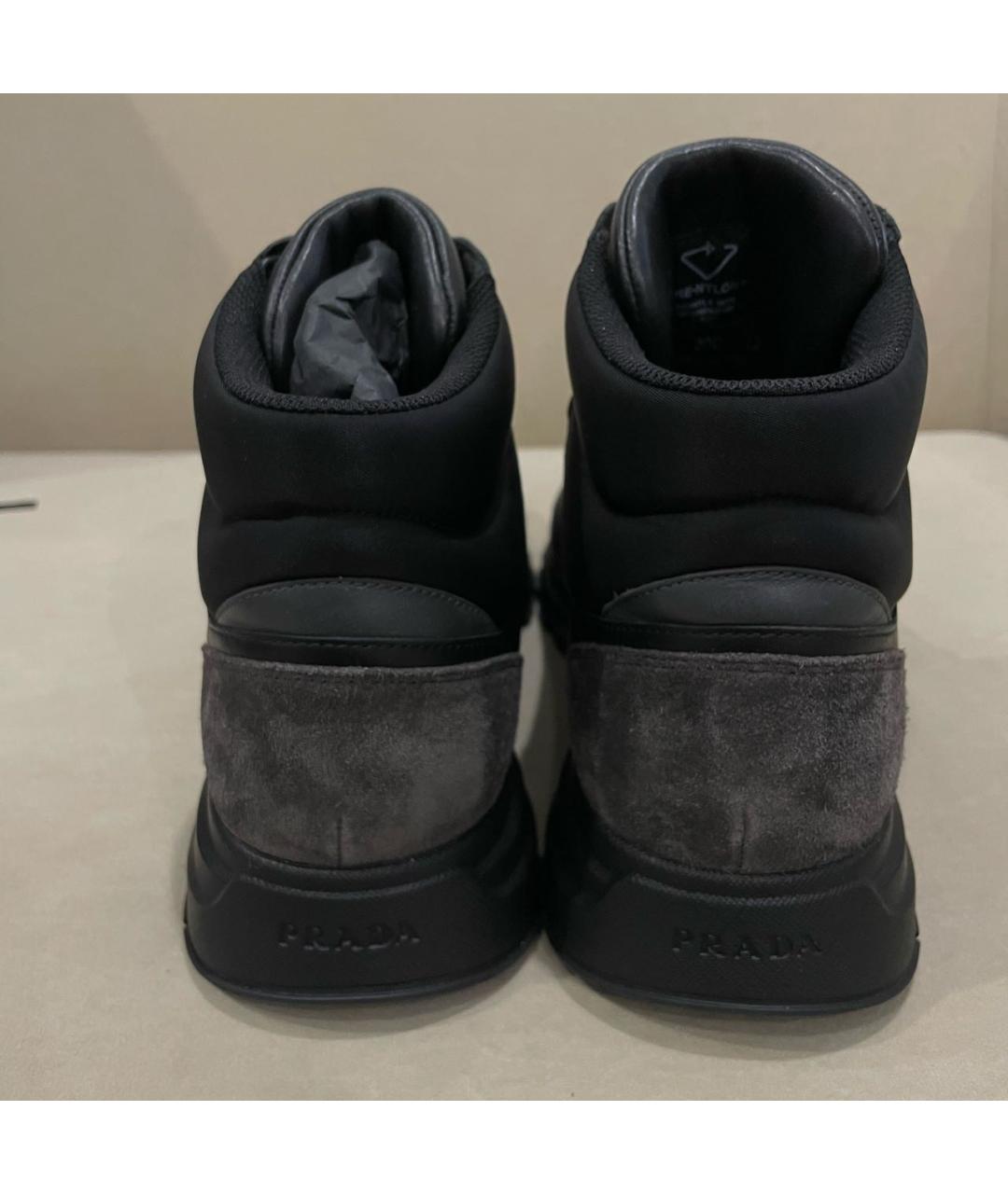 PRADA Черные высокие кроссовки / кеды, фото 4