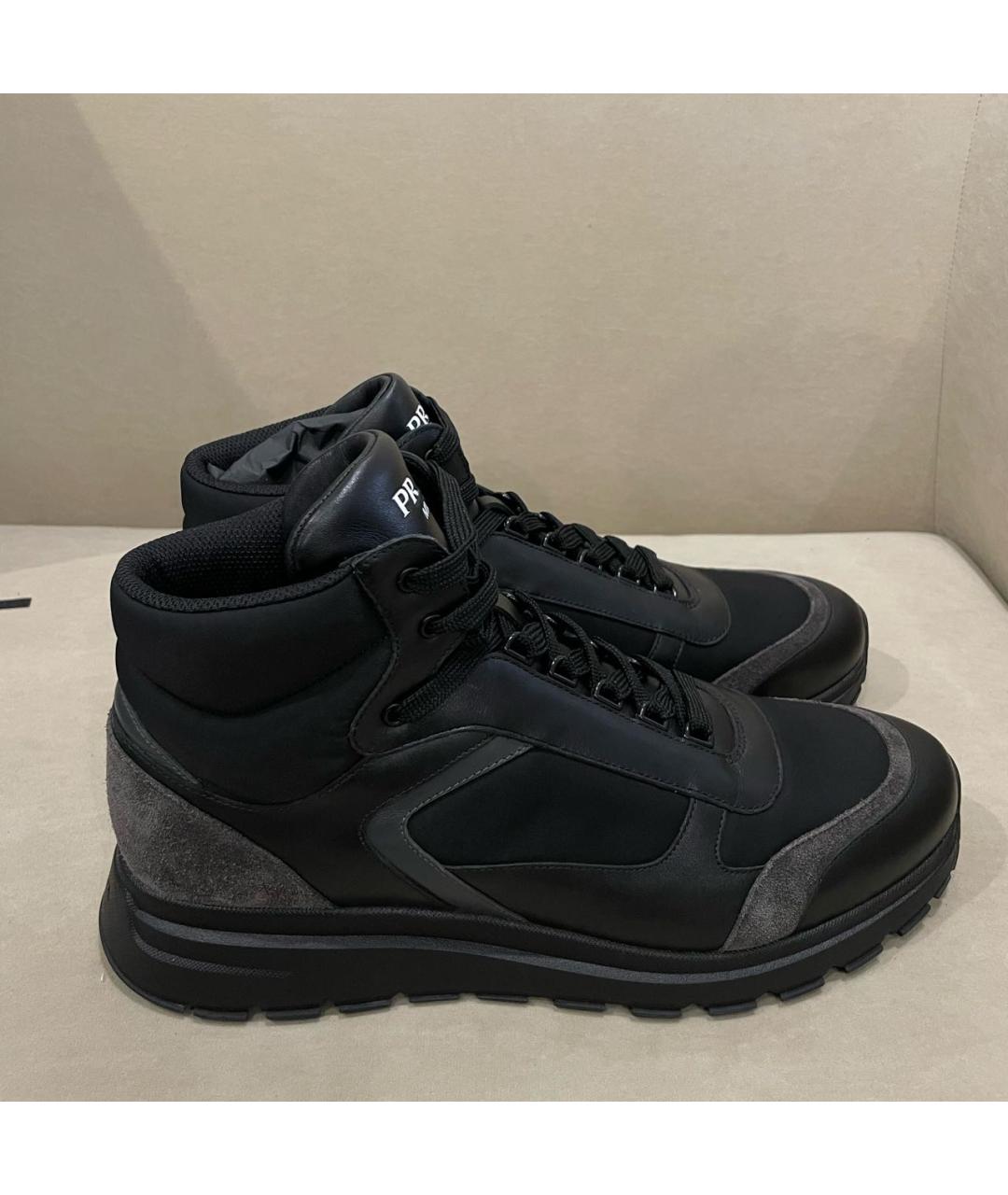 PRADA Черные высокие кроссовки / кеды, фото 7