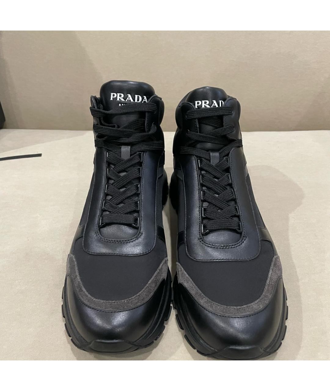 PRADA Черные высокие кроссовки / кеды, фото 2