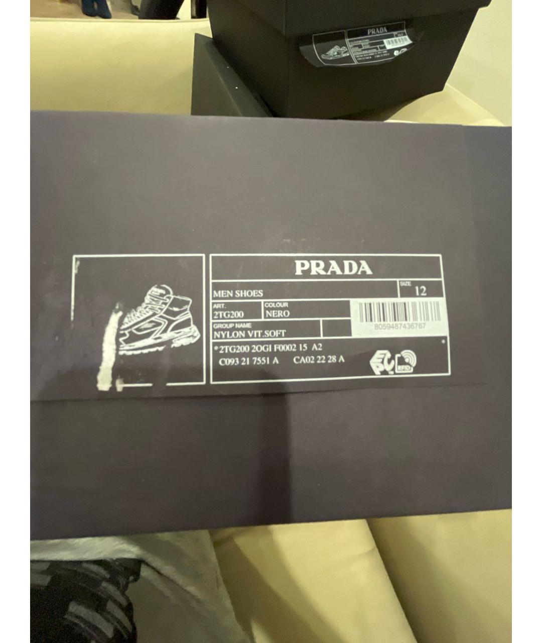 PRADA Черные высокие кроссовки / кеды, фото 5