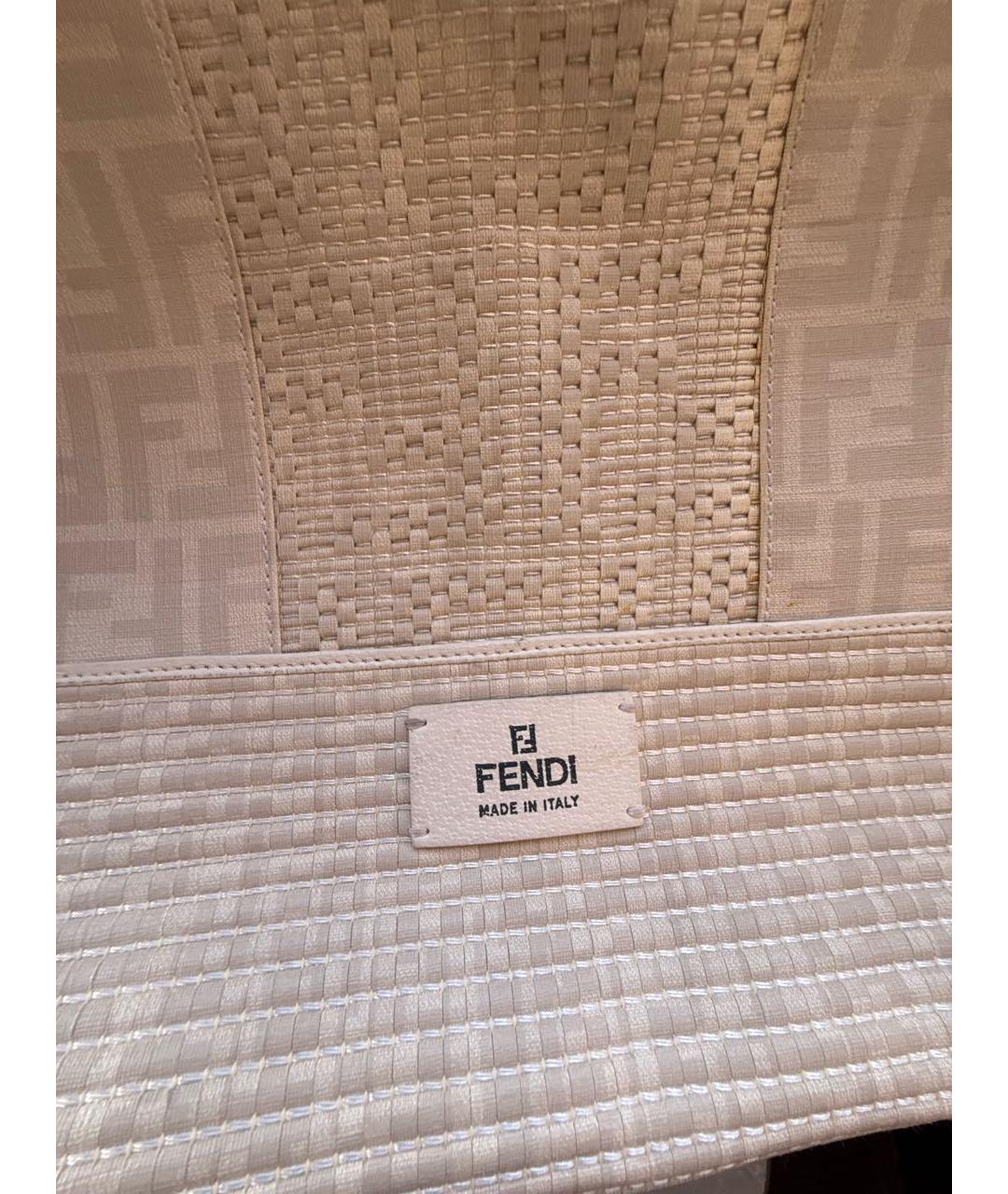 FENDI Белая пляжная сумка из искусственной кожи, фото 5