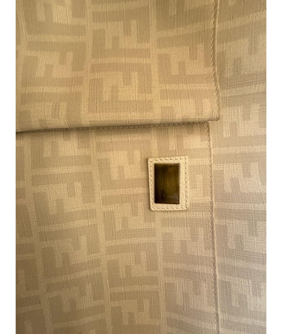 FENDI Белая пляжная сумка из искусственной кожи, фото 4