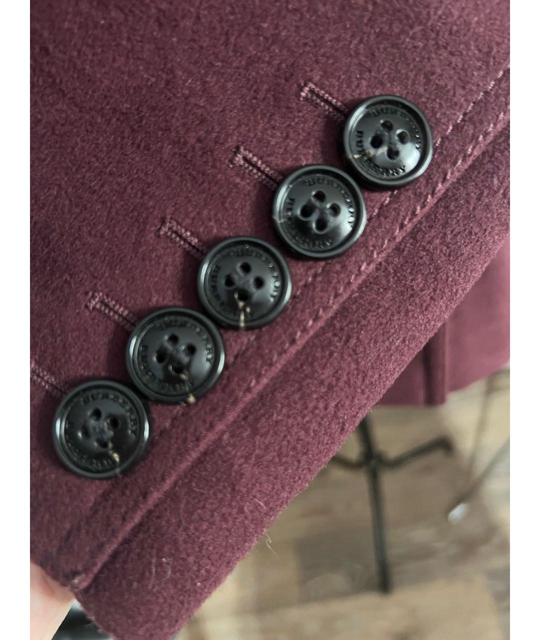 BURBERRY Бордовое шерстяное пальто, фото 5
