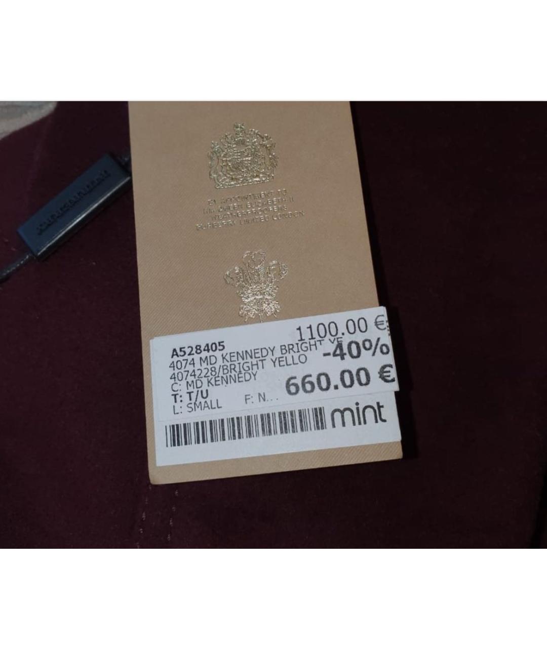 BURBERRY Бордовое шерстяное пальто, фото 6