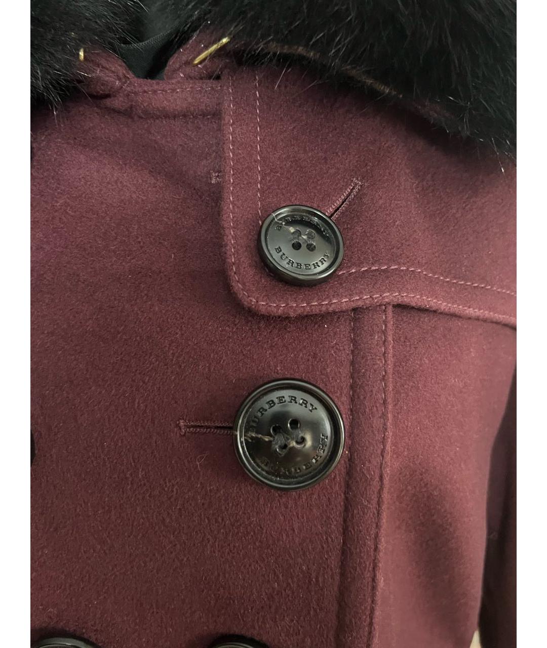 BURBERRY Бордовое шерстяное пальто, фото 4