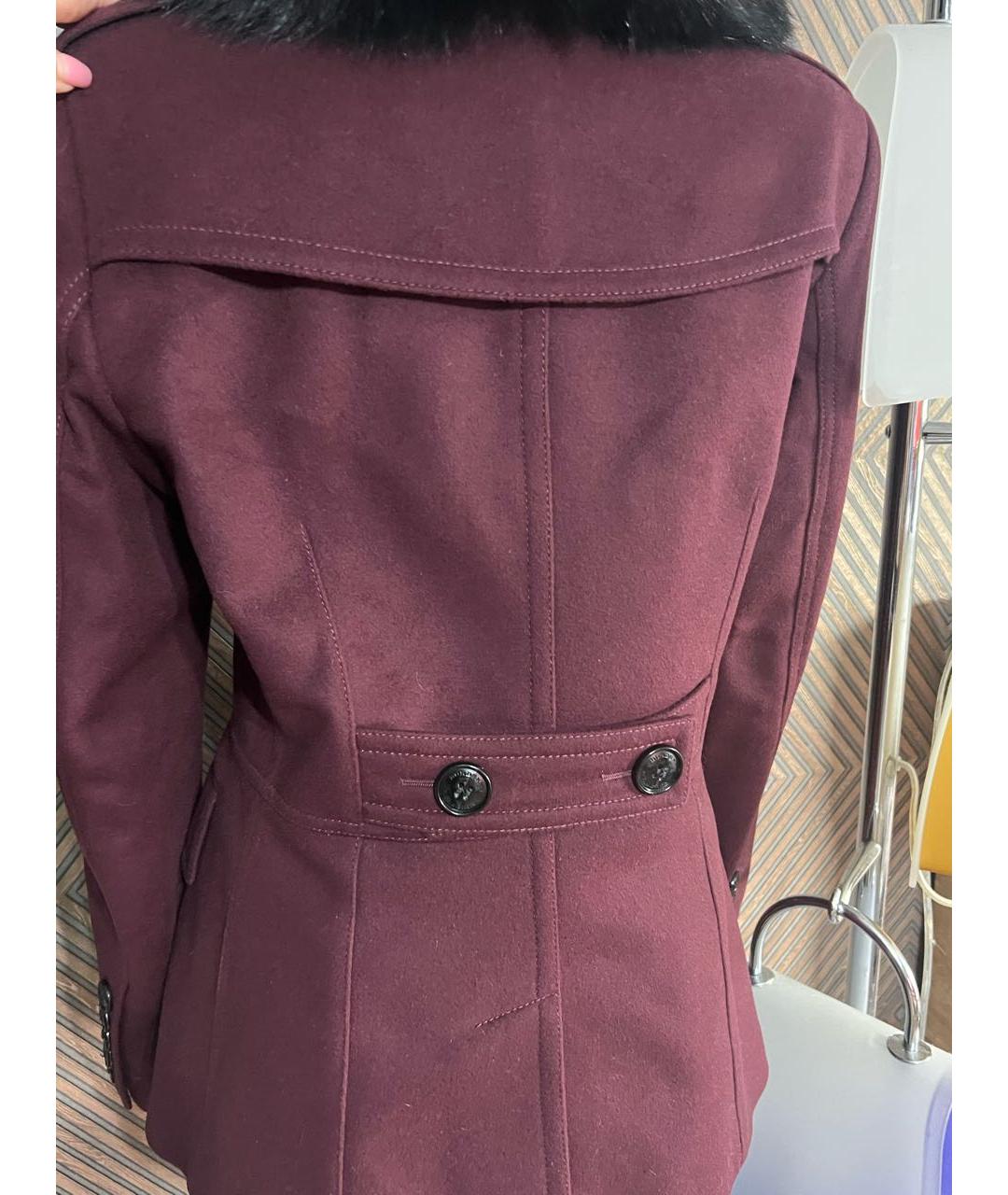 BURBERRY Бордовое шерстяное пальто, фото 2
