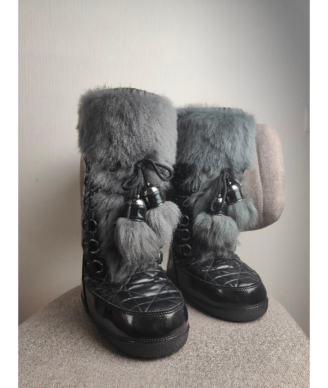 CHRISTIAN DIOR Черные синтетические ботинки, фото 2
