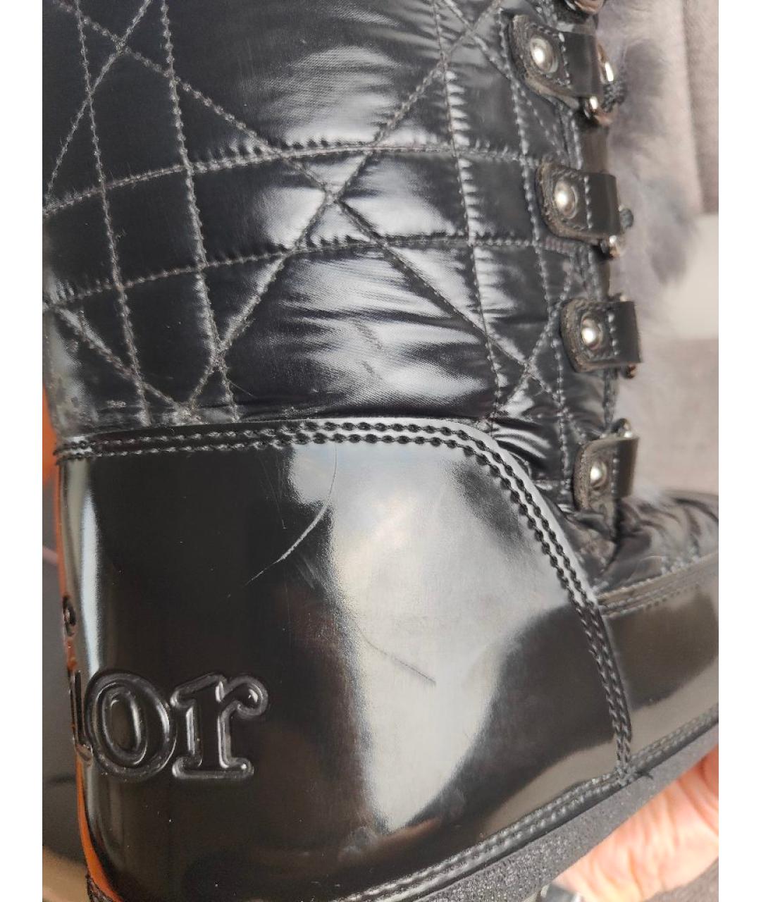 CHRISTIAN DIOR Черные синтетические ботинки, фото 9