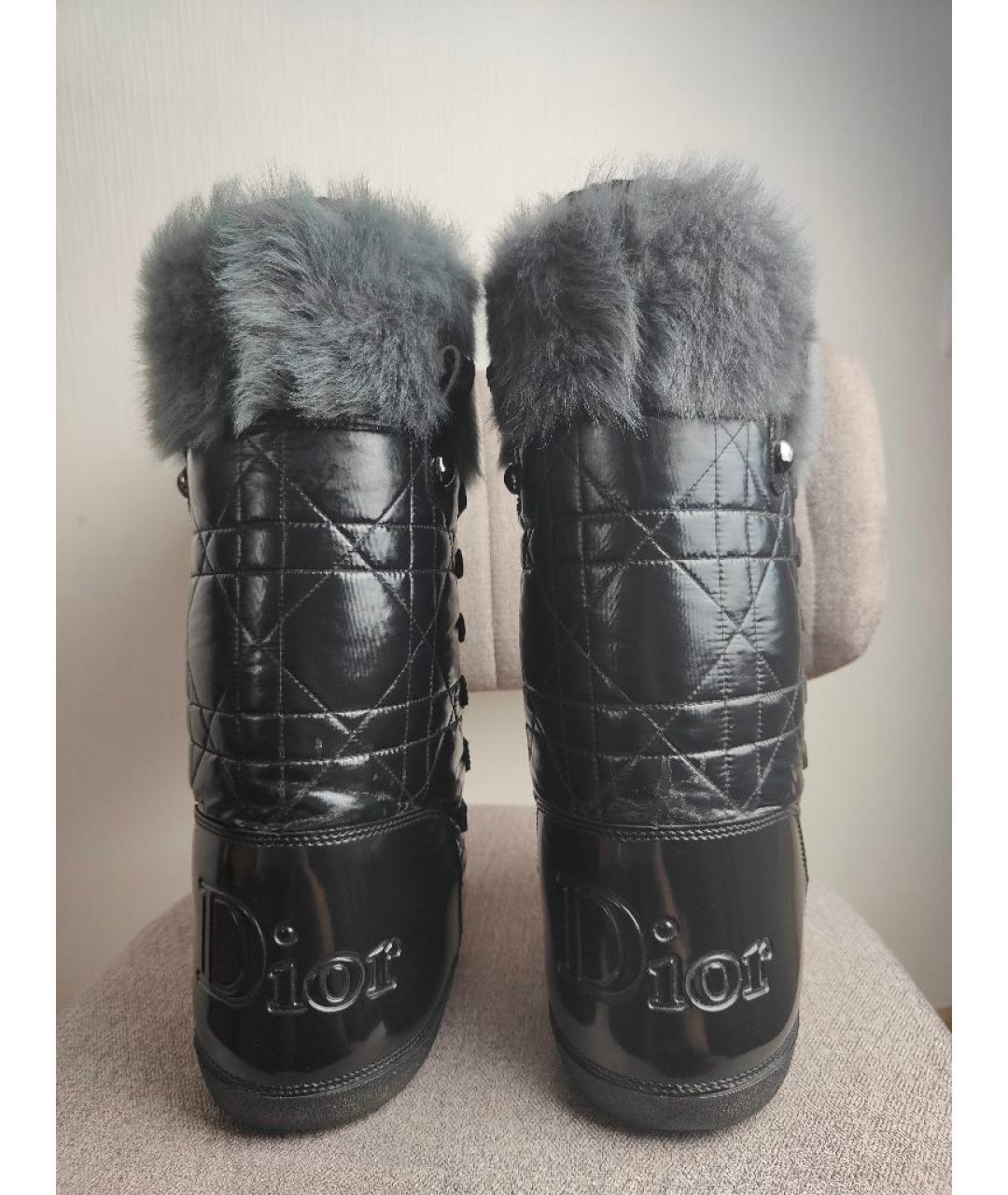 CHRISTIAN DIOR Черные синтетические ботинки, фото 3