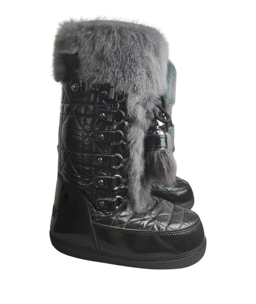 CHRISTIAN DIOR Черные синтетические ботинки, фото 1