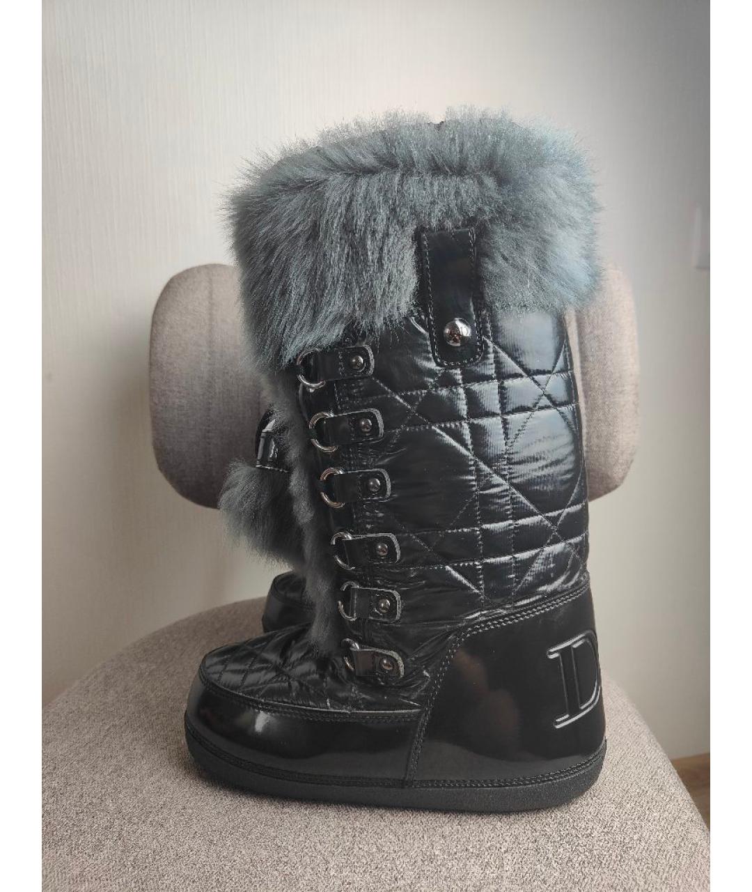 CHRISTIAN DIOR Черные синтетические ботинки, фото 4