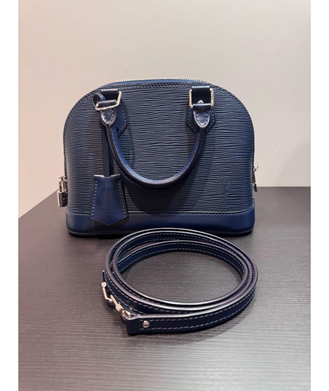 LOUIS VUITTON Темно-синяя кожаная сумка через плечо, фото 6