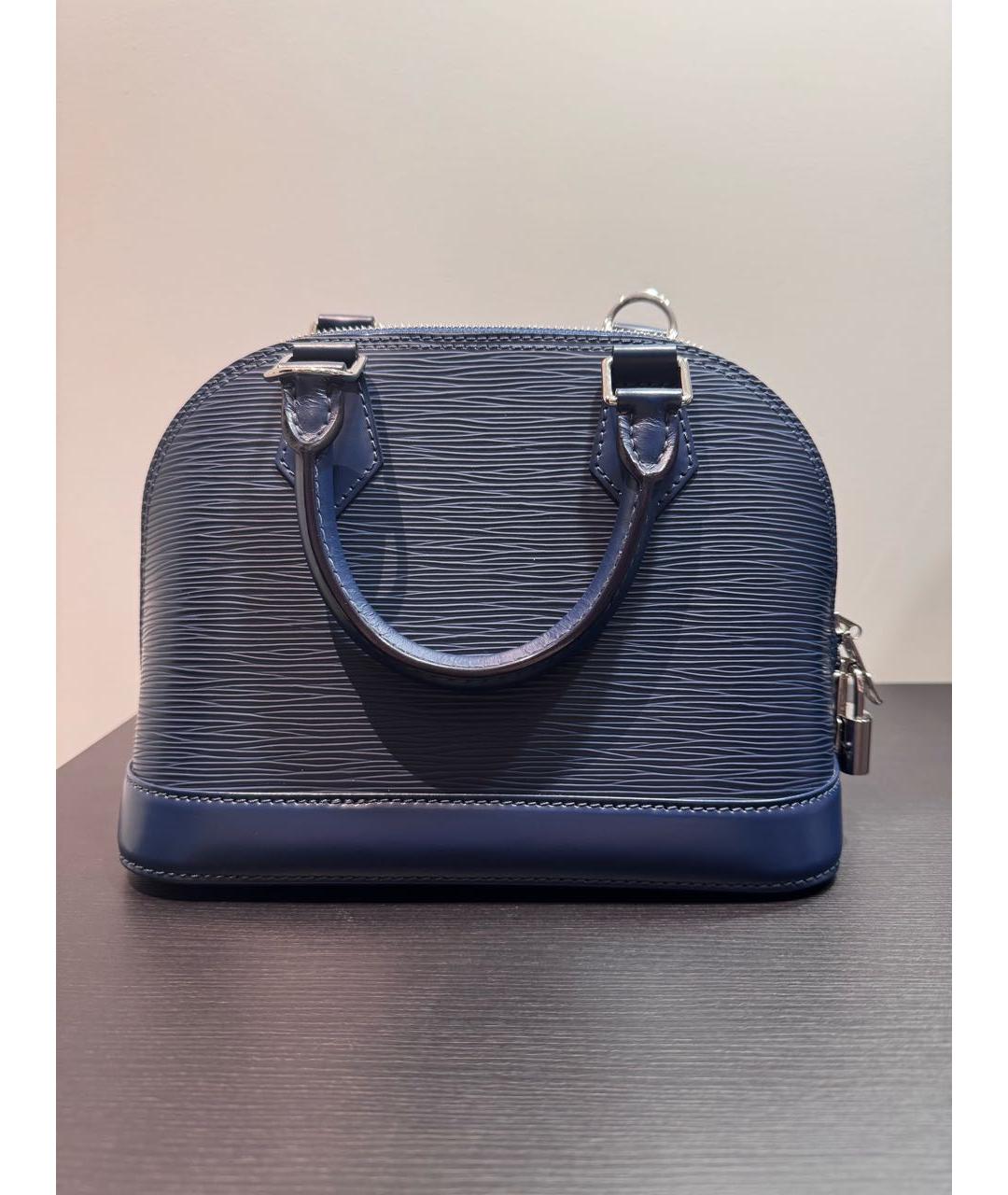 LOUIS VUITTON Темно-синяя кожаная сумка через плечо, фото 3