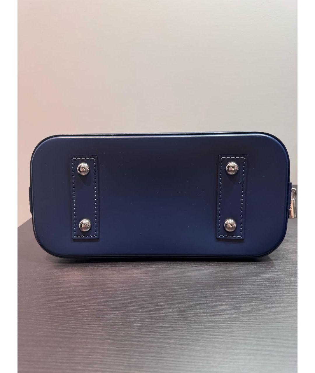 LOUIS VUITTON Темно-синяя кожаная сумка через плечо, фото 4