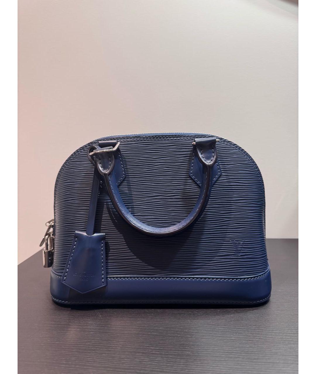 LOUIS VUITTON Темно-синяя кожаная сумка через плечо, фото 5