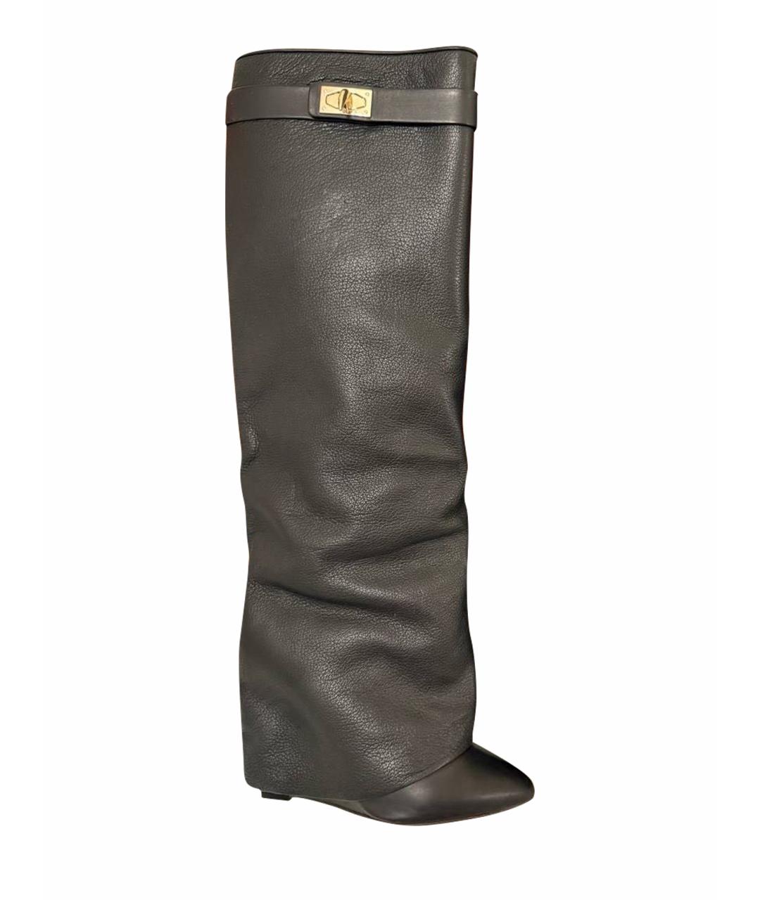 GIVENCHY Черные кожаные сапоги, фото 1