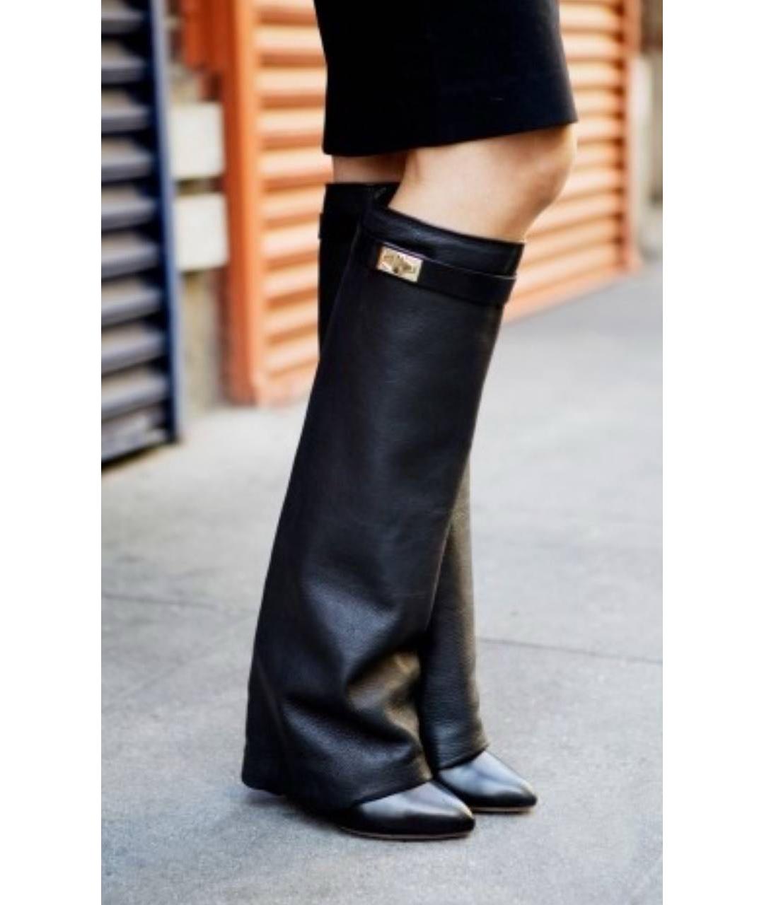 GIVENCHY Черные кожаные сапоги, фото 5