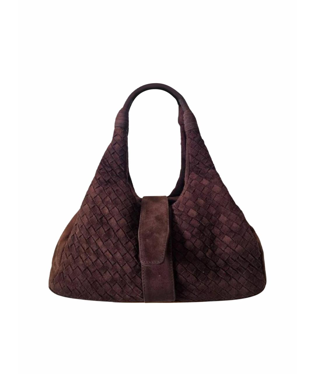 BOTTEGA VENETA Коричневая замшевая сумка тоут, фото 1