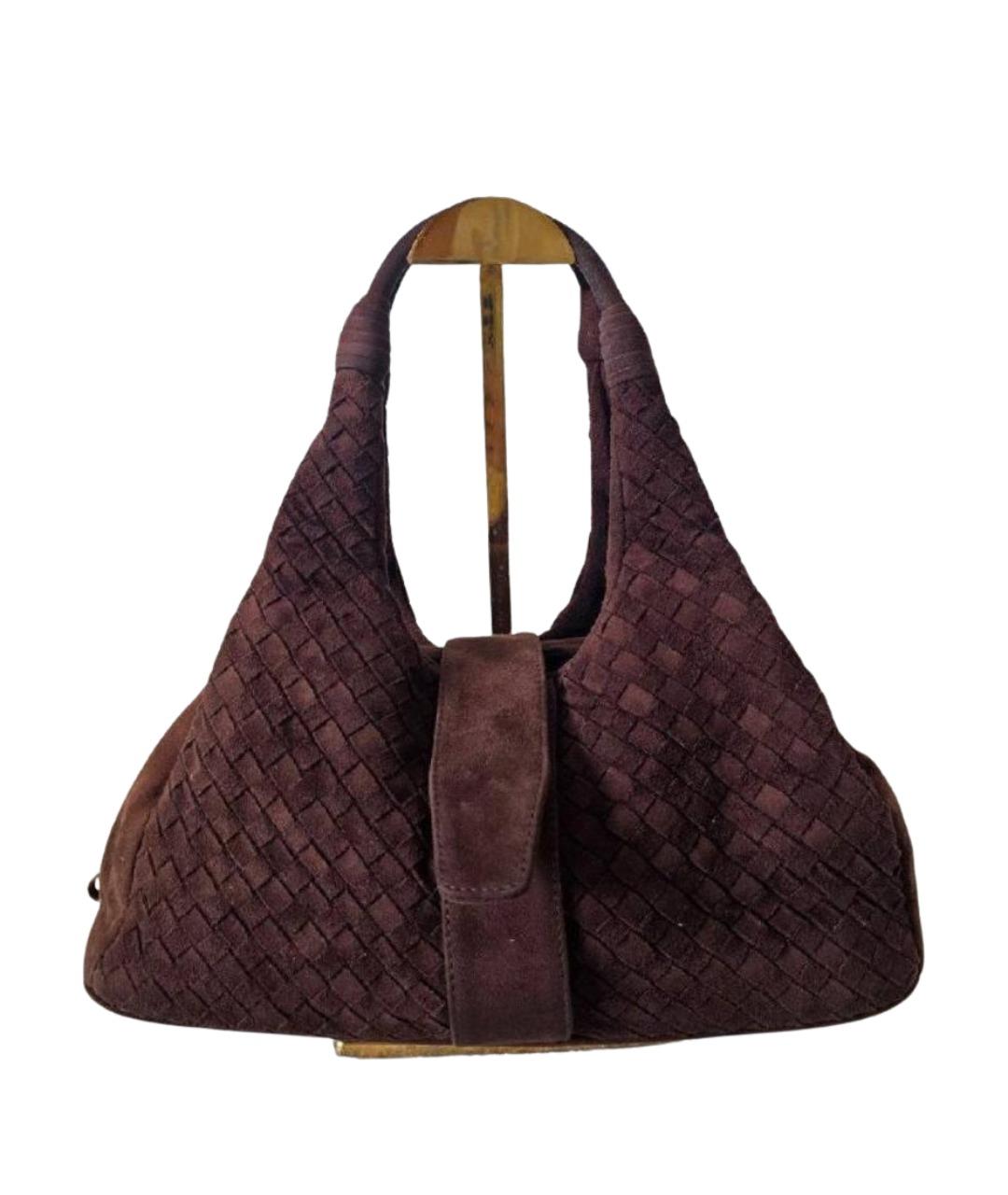 BOTTEGA VENETA Коричневая замшевая сумка тоут, фото 9