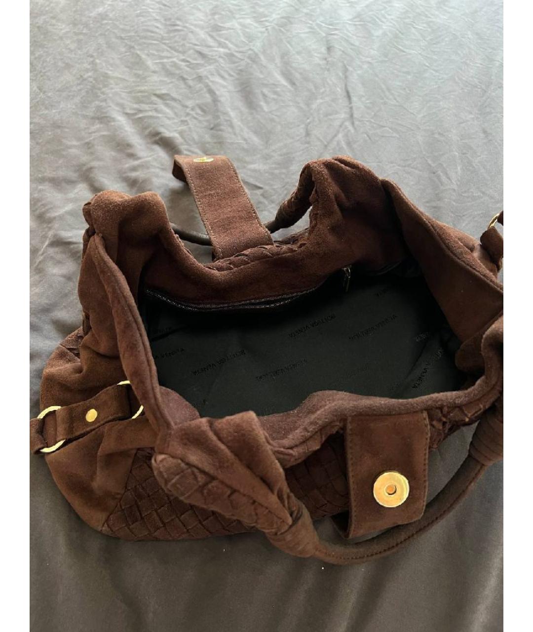 BOTTEGA VENETA Коричневая замшевая сумка тоут, фото 6