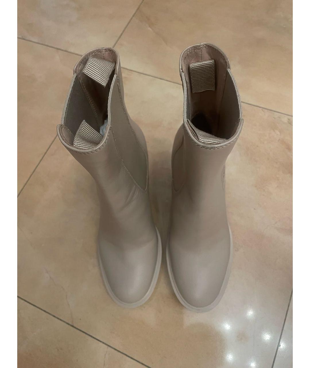 GIANVITO ROSSI Бежевые кожаные ботильоны, фото 3