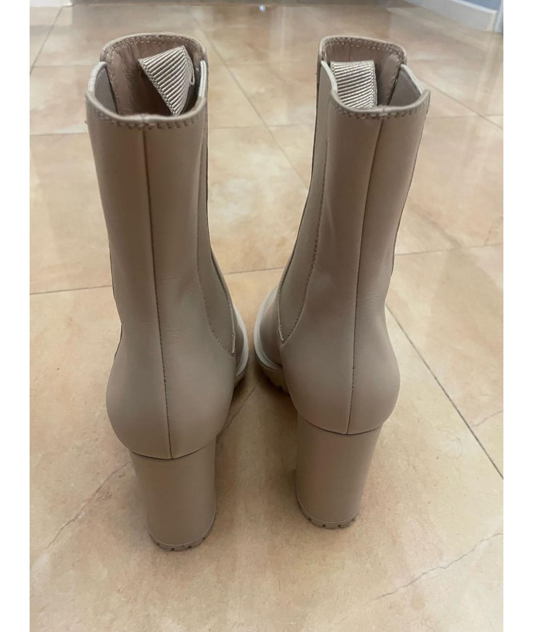 GIANVITO ROSSI Бежевые кожаные ботильоны, фото 4