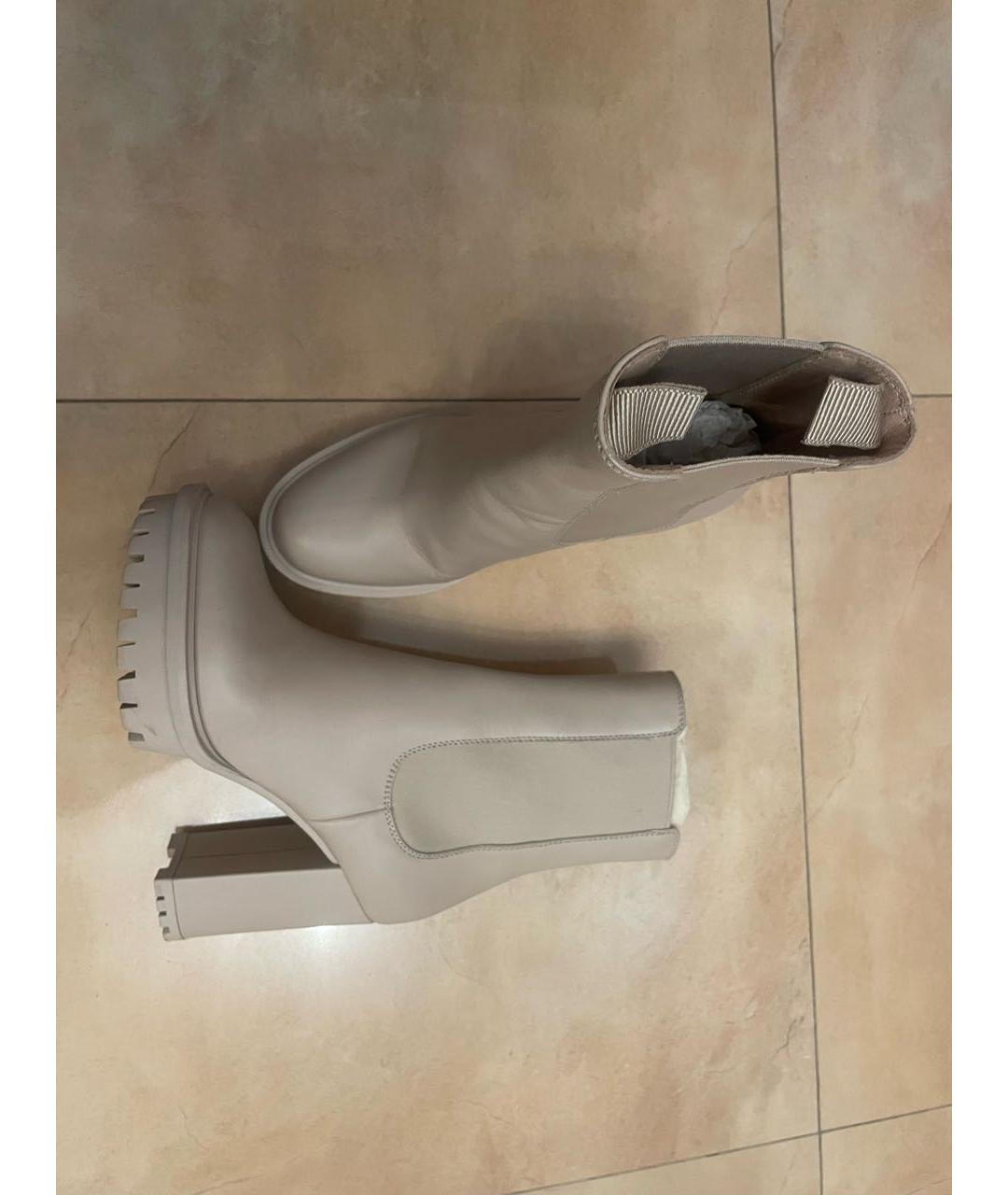 GIANVITO ROSSI Бежевые кожаные ботильоны, фото 8