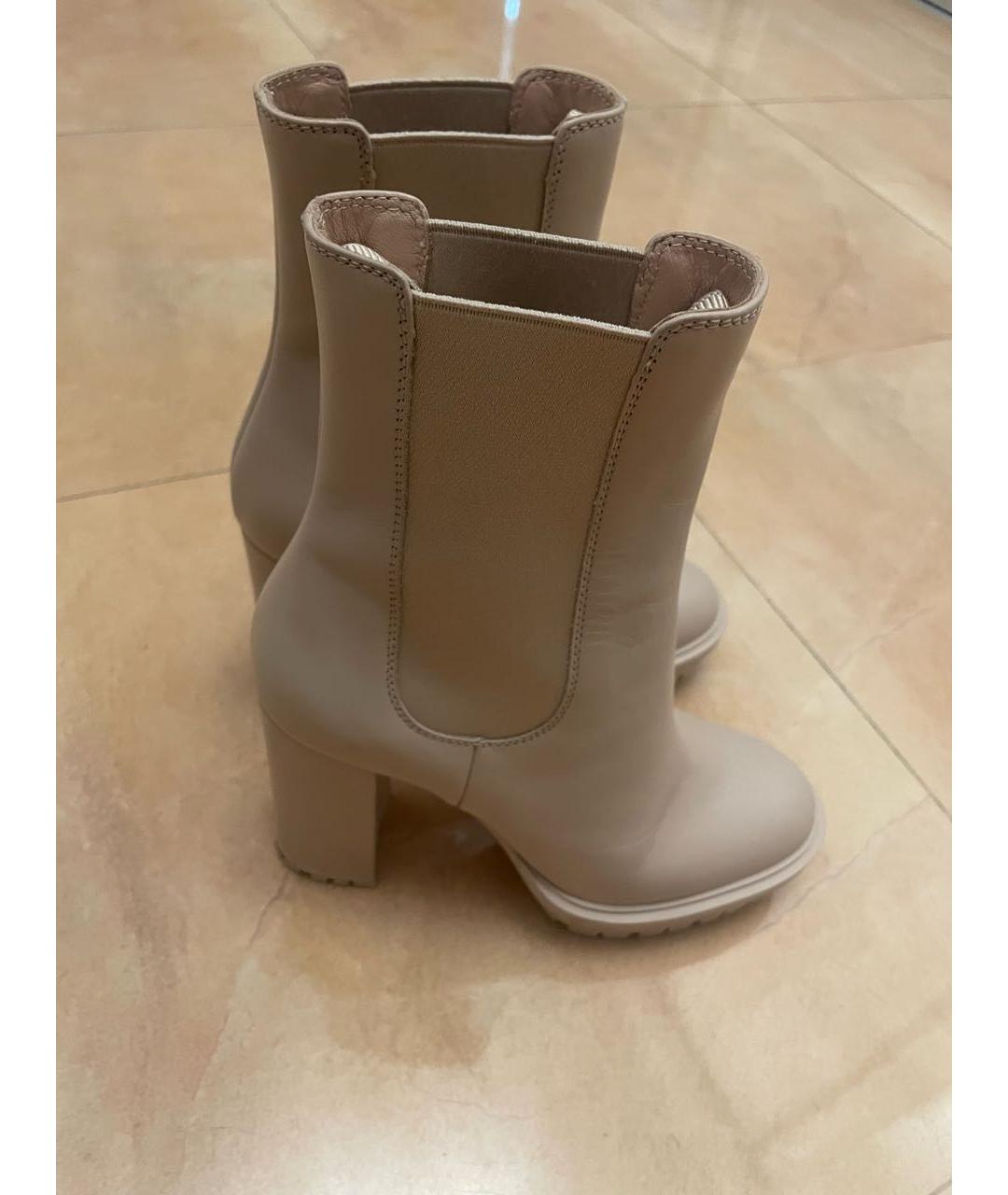 GIANVITO ROSSI Бежевые кожаные ботильоны, фото 5