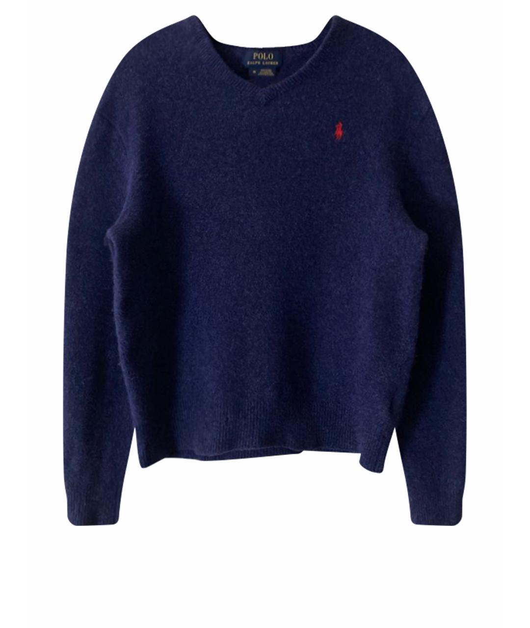 POLO RALPH LAUREN Темно-синий шерстяной джемпер / свитер, фото 1