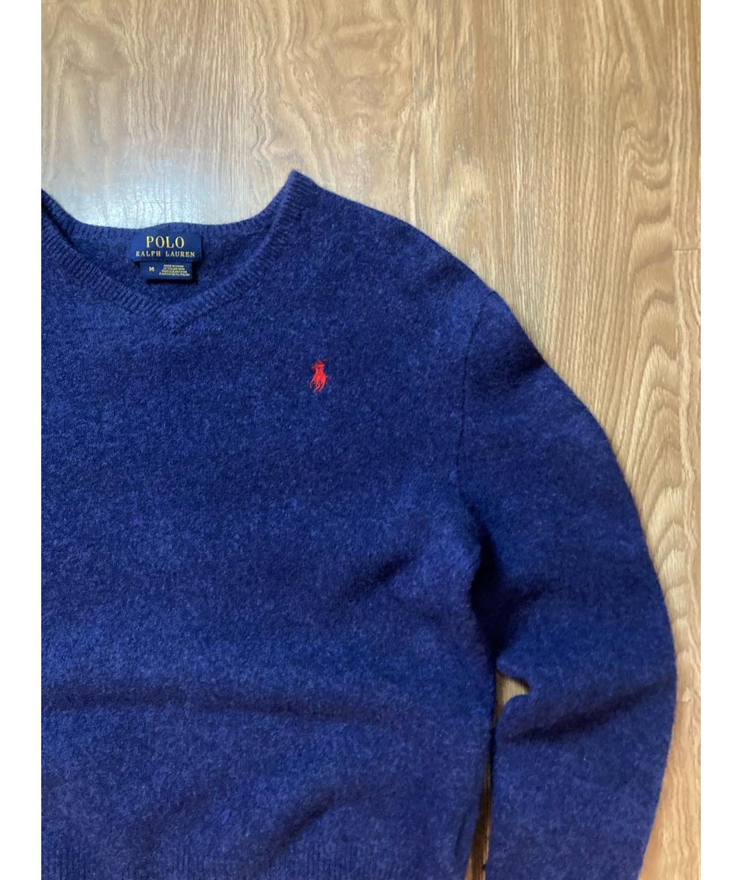 POLO RALPH LAUREN Темно-синий шерстяной джемпер / свитер, фото 5