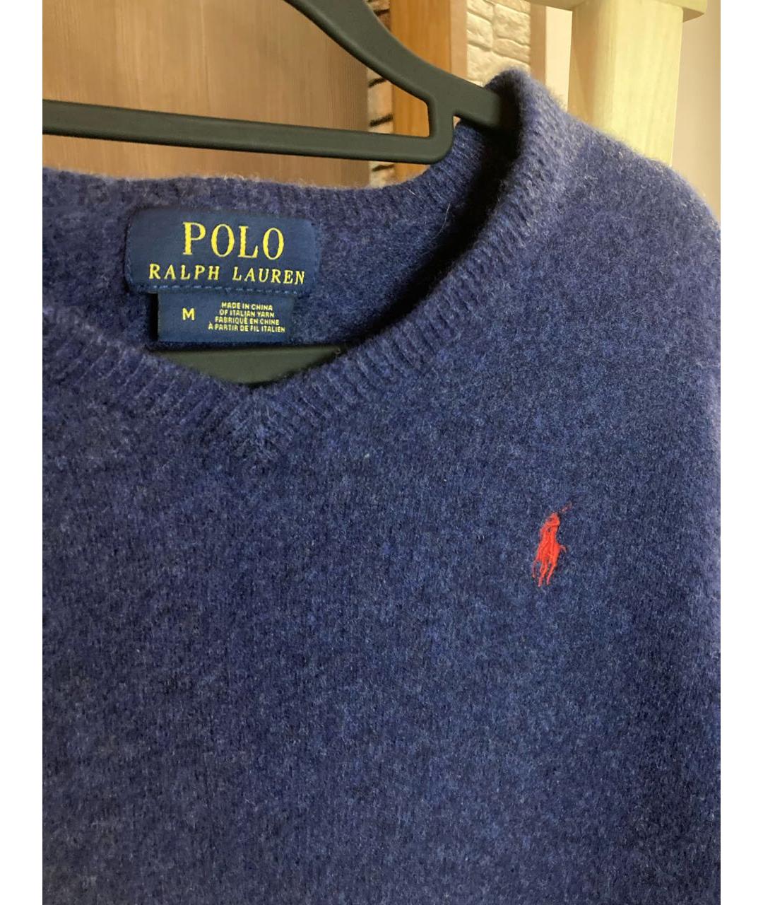 POLO RALPH LAUREN Темно-синий шерстяной джемпер / свитер, фото 2
