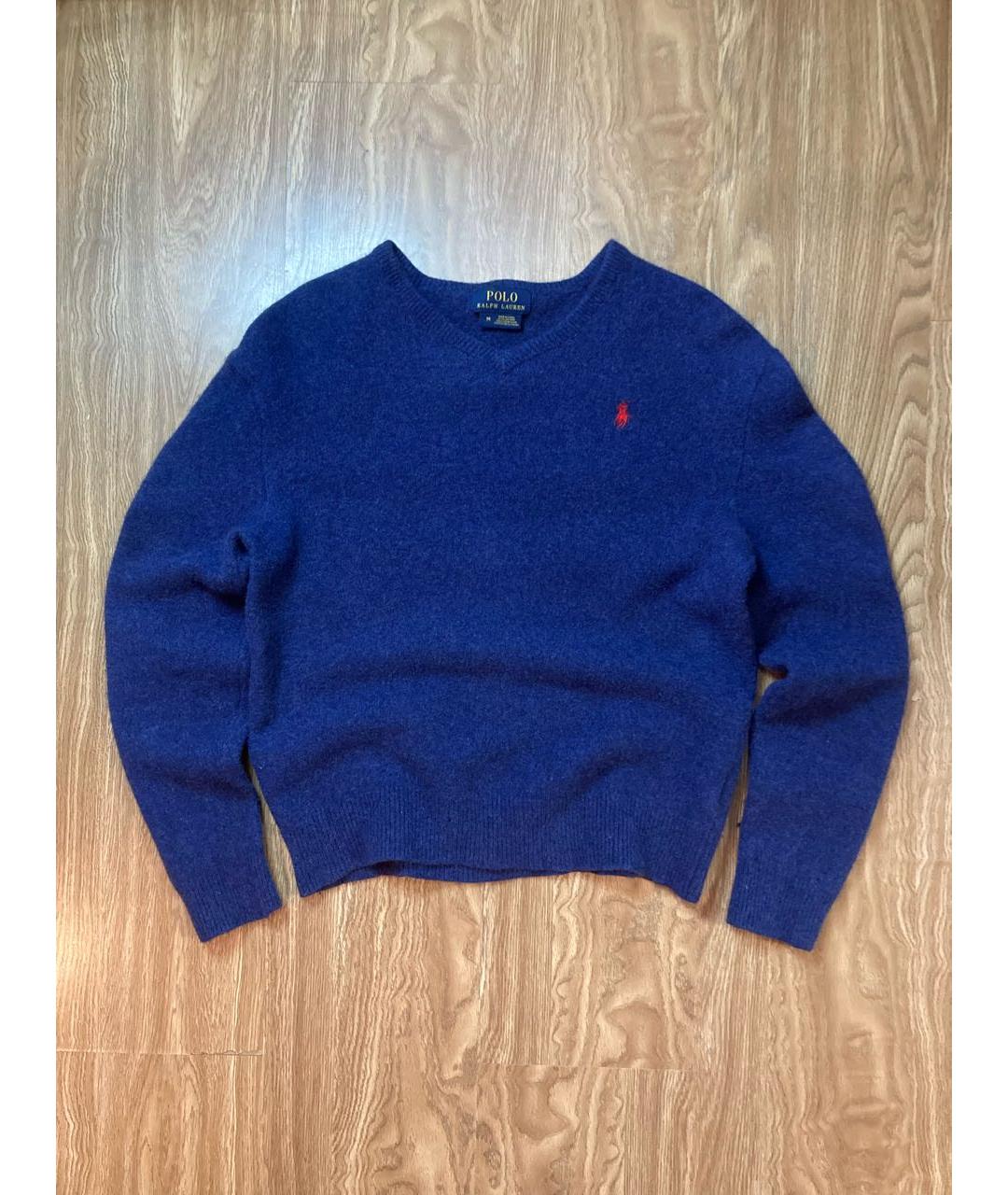 POLO RALPH LAUREN Темно-синий шерстяной джемпер / свитер, фото 3