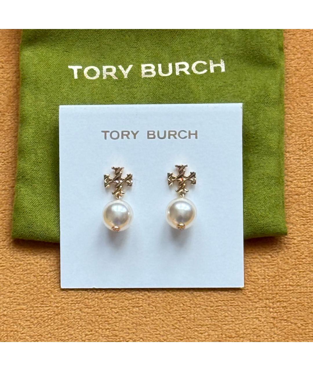 TORY BURCH Золотые металлические серьги, фото 8