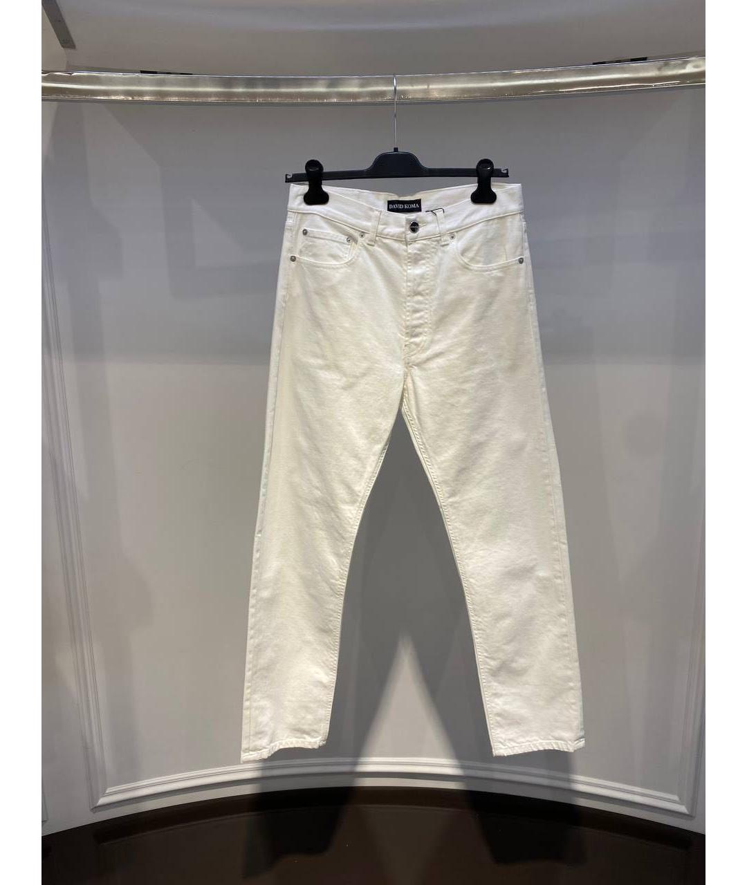 DAVID KOMA Белые прямые джинсы, фото 2