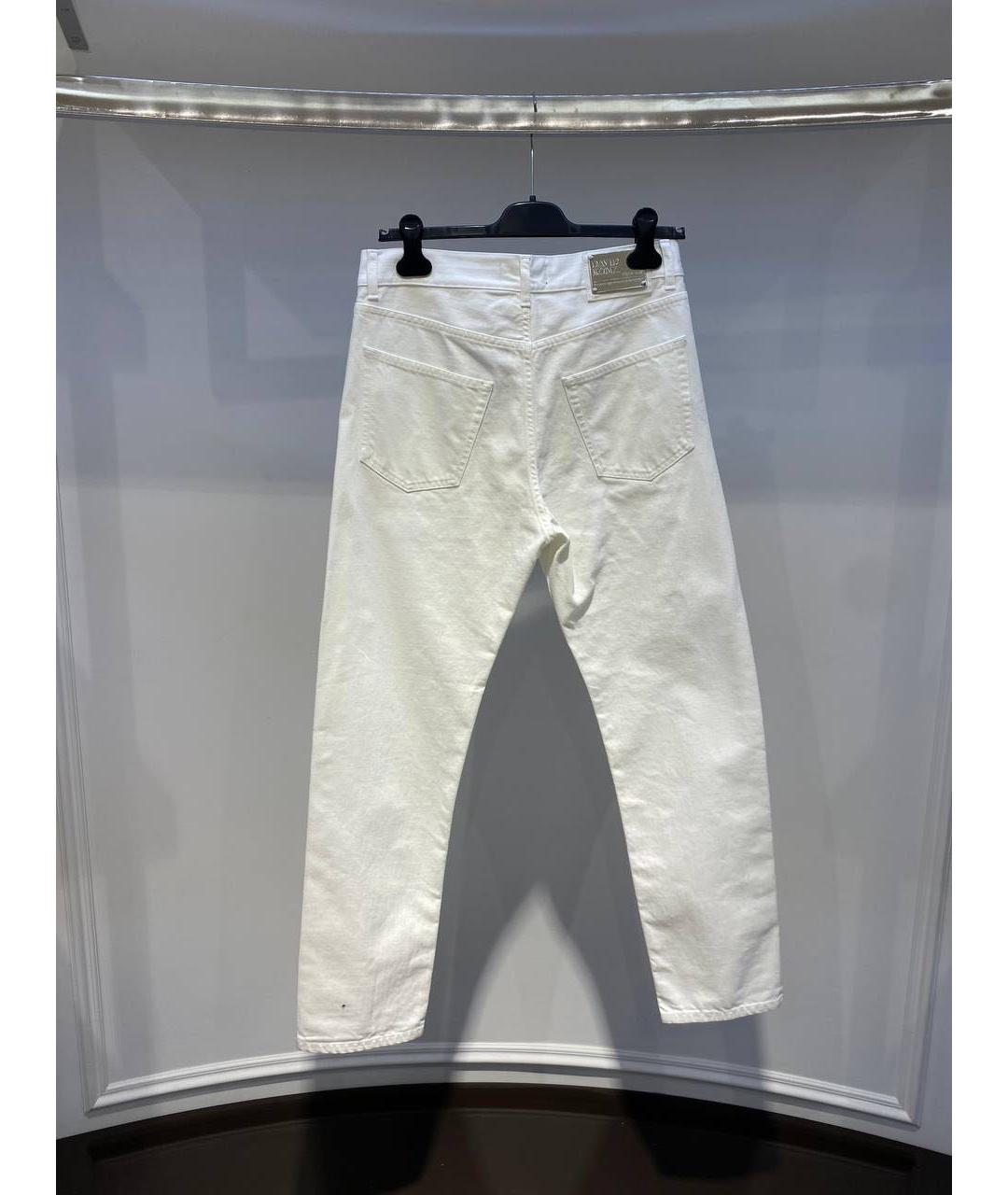 DAVID KOMA Белые прямые джинсы, фото 3