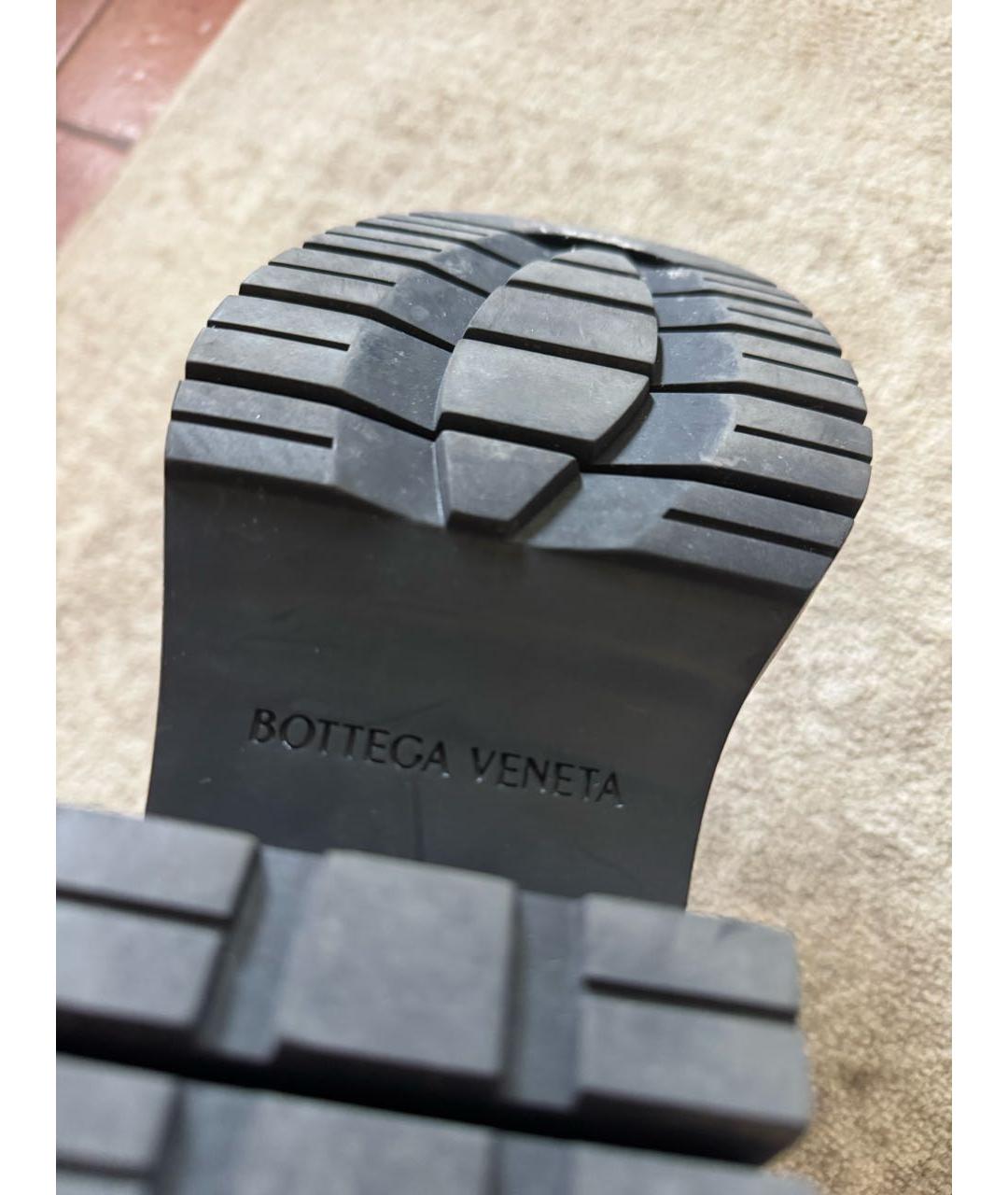 BOTTEGA VENETA Черные кожаные ботинки, фото 4