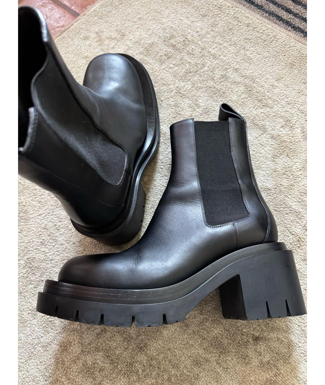 BOTTEGA VENETA Черные кожаные ботинки, фото 5