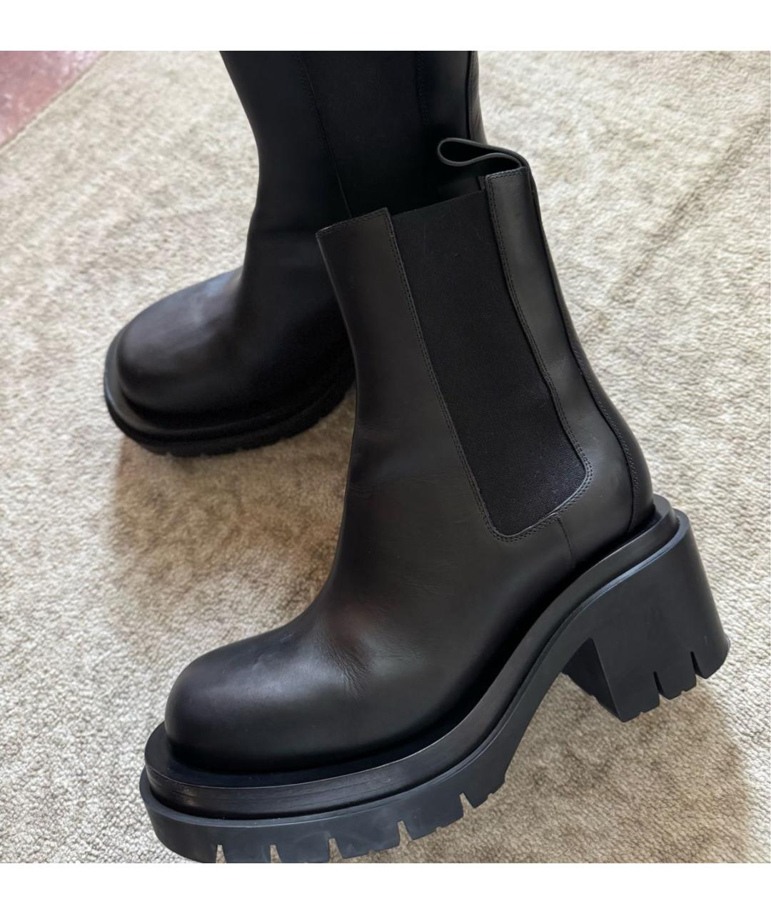 BOTTEGA VENETA Черные кожаные ботинки, фото 2