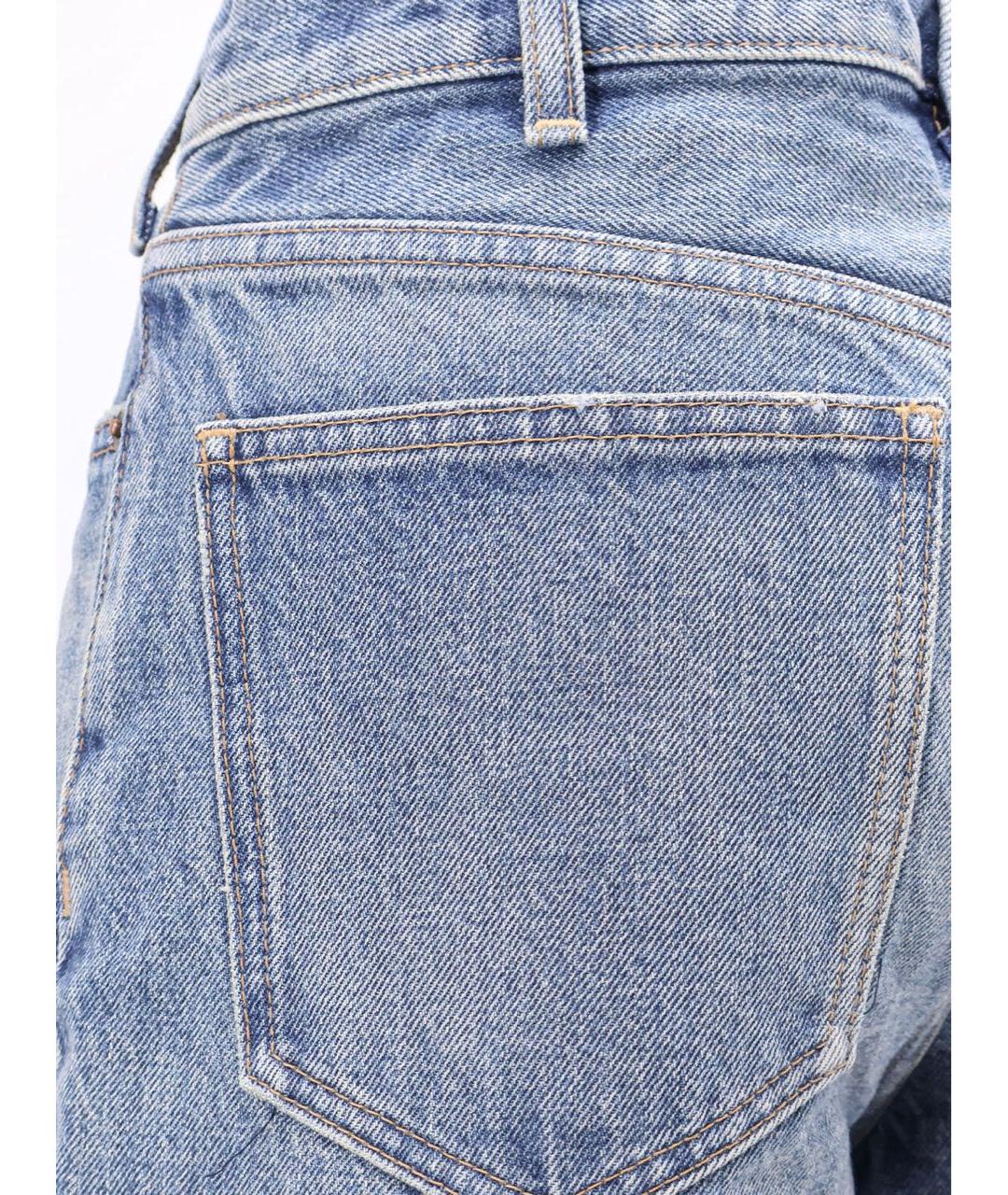 CELINE Синие хлопковые прямые джинсы, фото 3